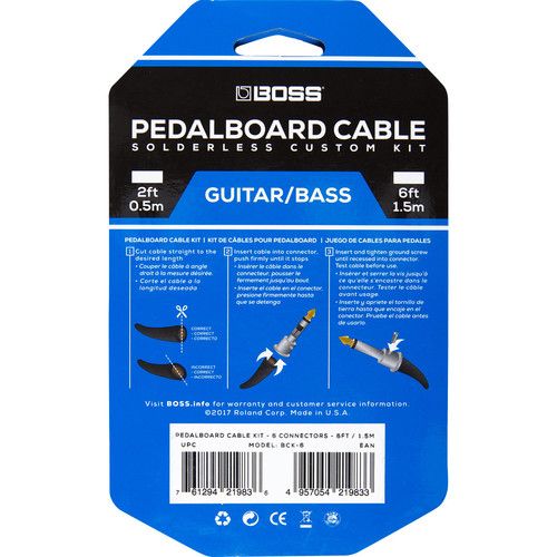  BOSS BCK-6 Solderless Pedalboard Cable Kit (6 Connectors, 6' Cable)