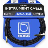 BOSS 15-Feet (4.5m) Instrument Cable, Straight/Angle ¼” Jack (BIC-15A)