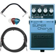 Boss CE-5 Chorus Ensemble Bundle with Instrument Cable, Patch Cable, Picks, and Austin Bazaar Polishing Cloth