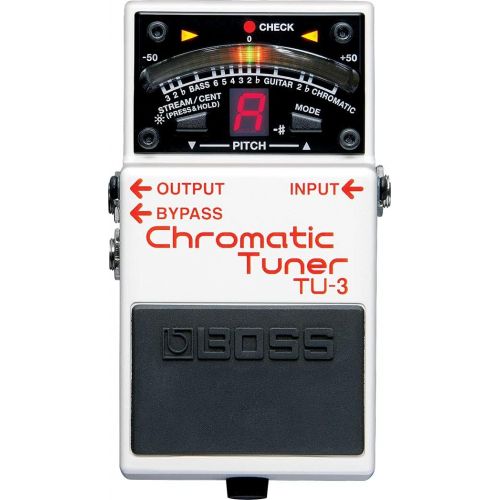  Boss TU-3 Chromatic Tuner Bundle with Instrument Cable, Patch Cable, Picks, and Austin Bazaar Polishing Cloth