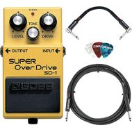 Boss DS-1 Distortion Bundle with Instrument Cable, Patch Cable, Picks, and Austin Bazaar Polishing Cloth