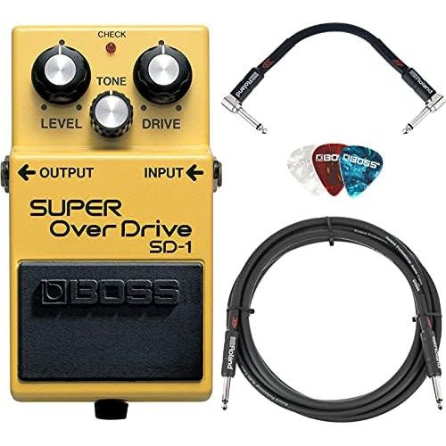  Boss DS-1 Distortion Bundle with Power Supply, Instrument Cable, Patch Cable, Picks, and Austin Bazaar Polishing Cloth