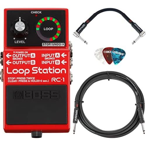  BOSS RC-30 Loop Station Bundle with Fender Play Online Lessons, Picks, Patch Cable, and Austin Bazaar Polishing Cloth: Musical Instruments