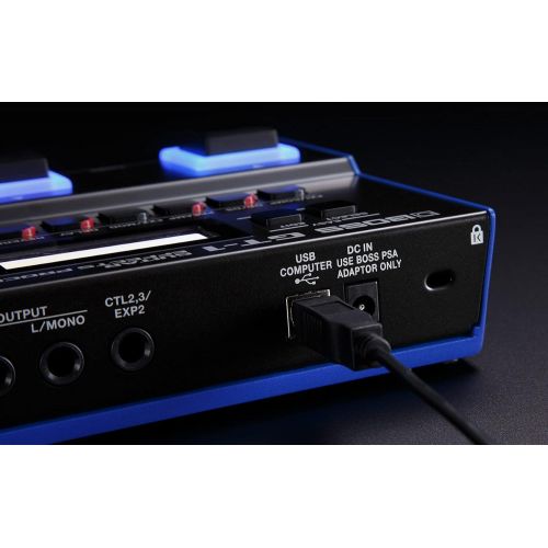  BOSS GT-1 Guitar Effects Processor Bundle with Roland Instrument Cable, Patch Cable, and Picks
