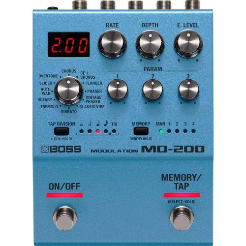  Boss MD-200 Modulation Pedal Bundle with Roland 10ft Instrument Cable, Roland 6in Patch Cable, and Picks