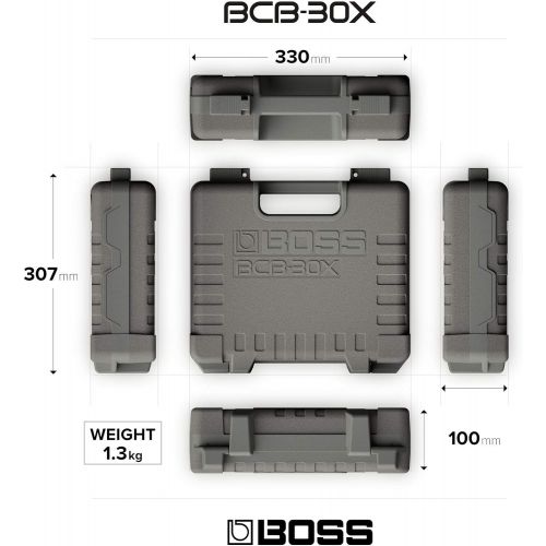  BOSS BCB-30X Ultra-Portable Effects Board and Case with Integrated Lid Small, Durable and Rugged Protection, Customizable for Your Guitar Pedals