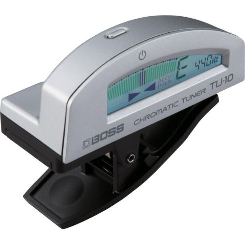  BOSS TU-10-SV TU-10 Clip-On Chromatic Tuner, Silver (TU10SV)