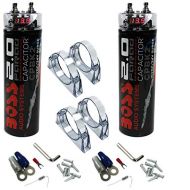 BOSS AUDIO Boss CPBK2 2 Farad 20-Volt Digital Voltage Car Audio Power Capacitor, LED Black (2 Pack)