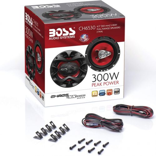  BOSS Audio Systems CH6530 Car Speakers - 300 Watts of Power Per Pair and 150 Watts Each, 6.5 Inch, Full Range, 3 Way, Sold in Pairs