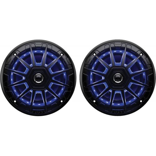  BOSS Audio Systems MRGB65B 6.5 Inch Marine Speakers - Weatherproof, 200 Watts Per Pair, 100 Watts Each, Multi-Color Illumination, Full Range, 2 Way, Sold In Pairs