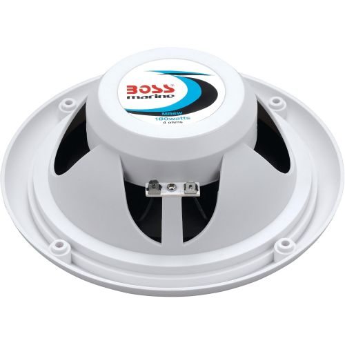  BOSS Audio Systems MR6W 180 Watt Per Pair, 6.5 Inch, Full Range, 2 Way Weatherproof Marine Speakers Sold in Pairs, White