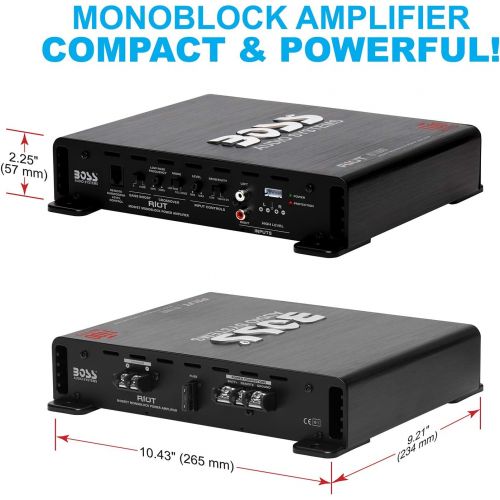  [아마존베스트]BOSS Audio Systems R1100M Monoblock Car Amplifier - 1100 Watt Amp, 2/4 Ohm Stable, Class A/B, Mosfet Power Supply, Remote Subwoofer Control, Subwoofer Amplifier