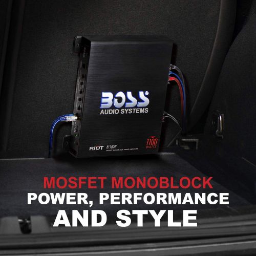  [아마존베스트]BOSS Audio Systems R1100M Monoblock Car Amplifier - 1100 Watt Amp, 2/4 Ohm Stable, Class A/B, Mosfet Power Supply, Remote Subwoofer Control, Subwoofer Amplifier