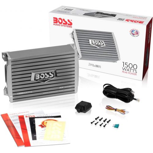  [아마존베스트]BOSS Audio Systems AR1500M Car Amplifier - 1500 Watts Max Power, 2 4 Ohm Stable, Class AB, Monoblock, Mosfet Power Supply, Remote Subwoofer Control