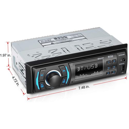  [아마존베스트]BOSS Audio Systems 616UAB Multimedia Car Stereo - Single Din LCD Bluetooth Audio and Hands-Free Calling, Built-in Microphone, MP3/USB, Aux-in, AM/FM Radio Receiver