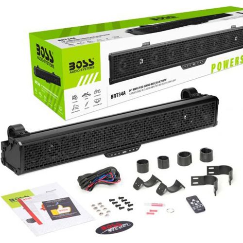  [아마존베스트]BOSS Audio Systems BRT34A ATV UTV Sound Bar System - 34 Inches Wide, IPX5 Rated Weatherproof, Bluetooth, Amplified, 3 inch Speakers, 1 Inch Horn Loaded Tweeters, Easy Installation