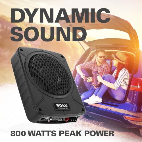  [아마존베스트]BOSS Audio Systems BAB8 Amplified Car Subwoofer - 800 Watts Max Power, Low Profile, 8 Inch Subwoofer, Remote Subwoofer Control, Great for Vehicles That Need Bass But Have Limited S