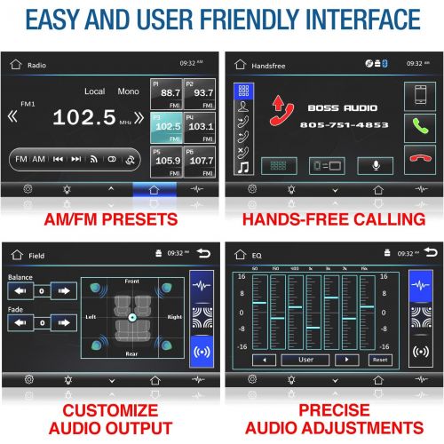  [아마존베스트]BOSS Audio Systems BV9358B Car DVD Player - Double Din, Bluetooth Audio and Calling, 6.2 Inch LCD Touchscreen Monitor, MP3 Player, CD, DVD, WMA, USB, SD, Auxiliary Input, AM FM Rad