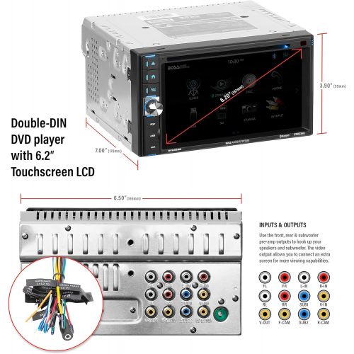  [아마존베스트]BOSS Audio Systems BV9358B Car DVD Player - Double Din, Bluetooth Audio and Calling, 6.2 Inch LCD Touchscreen Monitor, MP3 Player, CD, DVD, WMA, USB, SD, Auxiliary Input, AM FM Rad