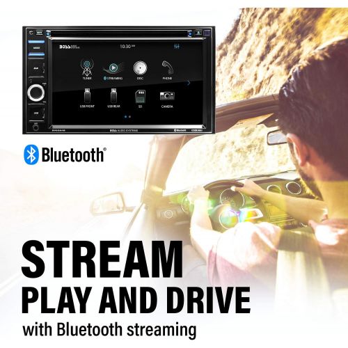  [아마존베스트]BOSS Audio Systems BVB9364RC Car DVD Player - Double Din, Bluetooth Audio and Hands-Free Calling, 6.2 Inch Touchscreen LCD, MP3, CD, DVD, USB, SD, AUX in, AM/FM Radio, Rearview Cam