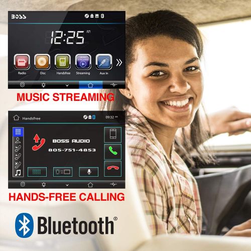  [아마존베스트]BOSS Audio Systems BVB9358RC Car DVD Player with Rearview Camera - Double Din, Bluetooth Audio and Hands-Free Calling, 6.2 Inch Touchscreen LCD Monitor, MP3, CD, DVD, USB, SD, AUX