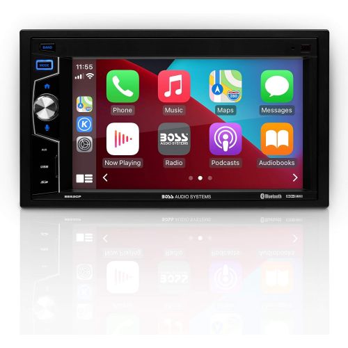  [아마존베스트]BOSS Audio Systems Elite Series BE62CP Apple CarPlay Car Multimedia Player - Double Din, Bluetooth Audio and Calling, 6.2 Inch LCD Touchscreen, USB, SD, Aux in, AM/FM Radio, No CD