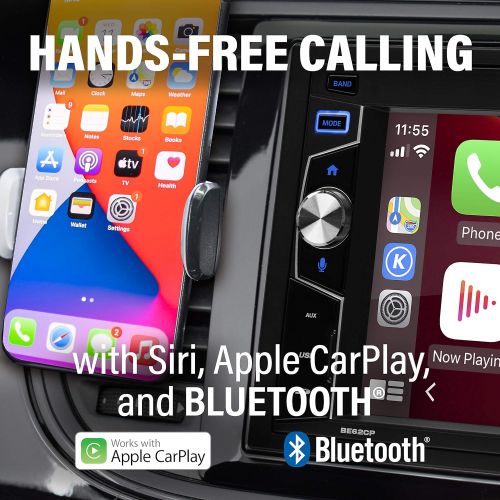  [아마존베스트]BOSS Audio Systems Elite Series BE62CP Apple CarPlay Car Multimedia Player - Double Din, Bluetooth Audio and Calling, 6.2 Inch LCD Touchscreen, USB, SD, Aux in, AM/FM Radio, No CD