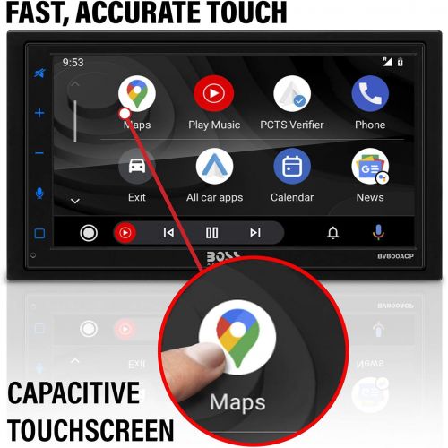  [아마존베스트]BOSS Audio Systems Elite BV800ACP Car Multimedia Player with Apple CarPlay - Android Auto Double Din Car Stereo, 6.75 Inch LCD Capacitive Touchscreen Bluetooth MP3 USB A/V in AM/FM
