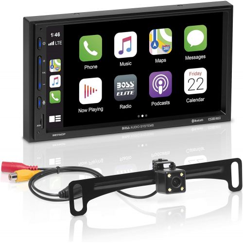  [아마존베스트]BOSS Audio Systems Elite BE7ACP-C Car Multimedia Player with Apple CarPlay Android Auto - 7 Inch Capacitive Touchscreen, Double Din, Bluetooth, No CD/DVD, USB, SD, AV In, AM/FM, Ba