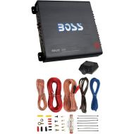 BOSS Audio Systems R2504 1000 Watt 4 Channel Car Audio Power Stereo Amplifier with Remote Control and AKS8 Amplifier Installation Wiring Kit