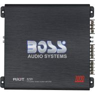 BOSS Audio Systems R2504 Riot Series Car Audio Stereo Subwoofer Amplifier - 1000 High Output, 4 Channel, Class A/B, 2/4 Ohm, High/Low Level Inputs, High/Low Pass Crossover, Bridgea