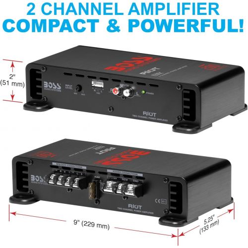  BOSS Audio Systems R1002 Car Amplifier - 2 Channel, 200 Watts Max Power, 2 4 Ohm Stable, Class AB, Full Range