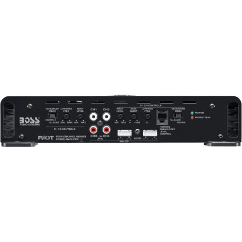  BOSS Audio Systems R3004 4 Channel Car Amplifier - 1200 Watts, 2/4 Ohm Stable, Class A/B, Full Range, Bridgeable, MOSFET Power Supply, Remote Subwoofer Control