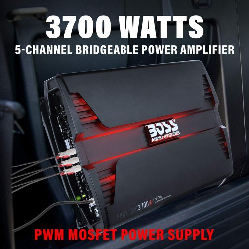  BOSS Audio Systems PV3700 5 Channel Car Amplifier ? Phantom Series, 3700 Watts, Full Range, Class A-B, 2-4 Ohm Stable, Mosfet Power Supply, Bridgeable, Remote Subwoofer Control