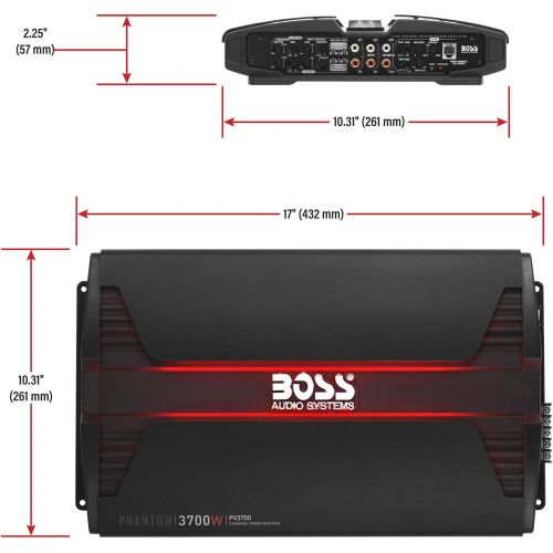  BOSS Audio Systems PV3700 5 Channel Car Amplifier ? Phantom Series, 3700 Watts, Full Range, Class A-B, 2-4 Ohm Stable, Mosfet Power Supply, Bridgeable, Remote Subwoofer Control