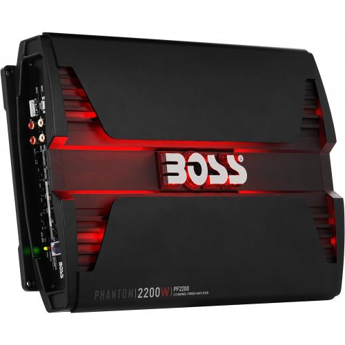  BOSS Audio Systems PF2200 Phantom 2200 Watt, 4 Channel, 2 4 Ohm Stable Class AB, Full Range, Bridgeable, Mosfet Car Amplifier with Remote Subwoofer Control