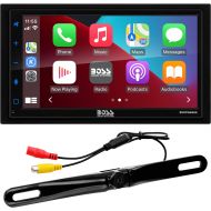 BOSS Audio Systems BCPA9685RC Apple CarPlay Android Auto Car Multimedia Player with Rearview Camera - Double-Din, 6.75 Inch LCD Touchscreen, Bluetooth, MP3 Player, USB Port, AM/FM