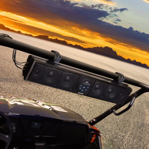  BOSS Audio Systems BRT26A UTV Sound Bar - 26 Inch Wide, IPX5 Rated Weatherproof, Bluetooth, Amplified, 4 Inch Speakers, Soft Dome Tweeters, Easy Installation for Dune Buggies, Jeep