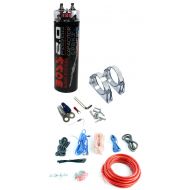 BOSS Audio Systems BOSS CPBK2 2.0 FARAD LED Digital Car Capacitor Cap + 4 Gauge Amp Install Kit