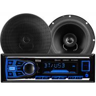 BOSS Audio Systems BOSS Audio 638BCK Car Stereo Package - Single Din, Bluetooth, (No CD/DVD) MP3/USB/WMA AM/FM Radio, 6.5 2 Way Full Range Speakers