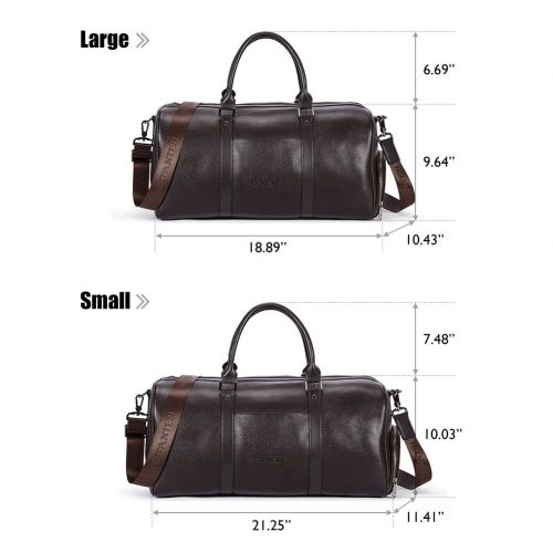  BOSTANTEN Genuine Leather Travel Weekender Overnight Duffel Bag Gym Sports Luggage Tote Duffle Bags For Men & Women