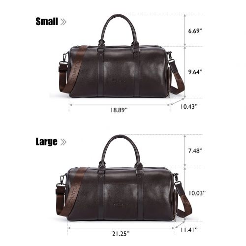  BOSTANTEN Genuine Leather Travel Weekender Overnight Duffel Bag Gym Sports Luggage Tote Duffle Bags For Men & Women