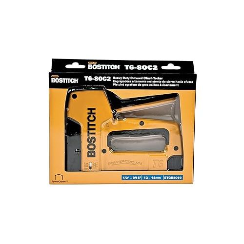  BOSTITCH Stapler, Outward Clinch, Stapling Tacker 14MM Max (T6-8OC2)