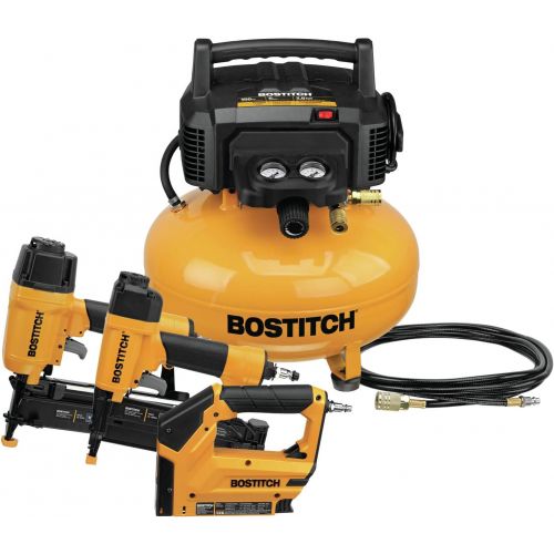  BOSTITCH Air Compressor Combo Kit, 3-Tool (BTFP3KIT) & Finish Nails, Bright, 2-1/2-Inch, 16GA, 1000-Pack (SB16-2.5-1M)