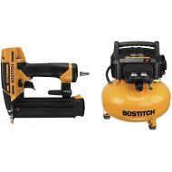 BOSTITCH Nail Gun, Brad Nailer, Smart Point, 18GA (BTFP12233) & Pancake Air Compressor, Oil-Free, 6 Gallon, 150 PSI (BTFP02012)