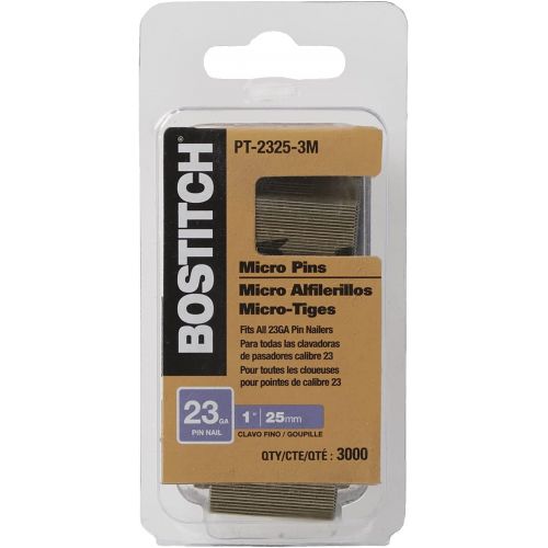  BOSTITCH Pin Nails, Headless, 23GA, 1-Inch, 3000-Pack (PT-2325-3M)