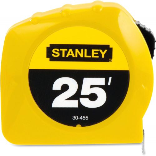  BOSTITCH Stanley 30455 Power Return Tape Measure, Plastic Case, 1-Inch x 25ft, Yellow