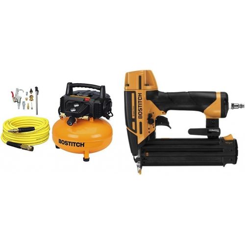  BOSTITCH BTFP02012-WPK 6-Gallon 150 PSI Oil-Free Compressor Kit and Smart Point 18GA Brad Nailer Kit