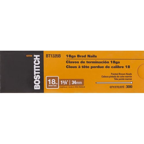  BOSTITCH BT1335B 1-3/8-Inch 18 Gauge Brad Nails (3,000 per Box) , Brown