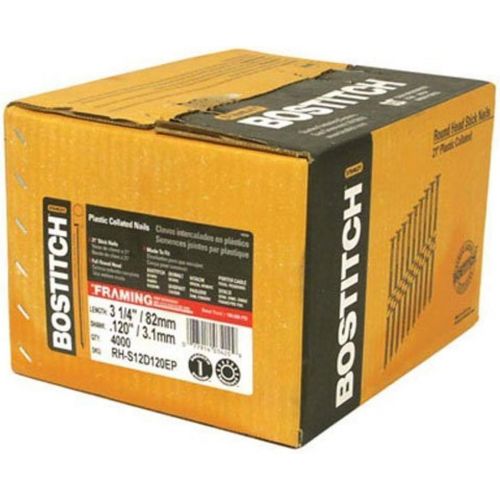  Bostitch RH-S12D120EP 3-1/4-in x 0.120-in 21 Degree Plastic Collated Smooth Shank Stick Framing Nails (4,000 pk)